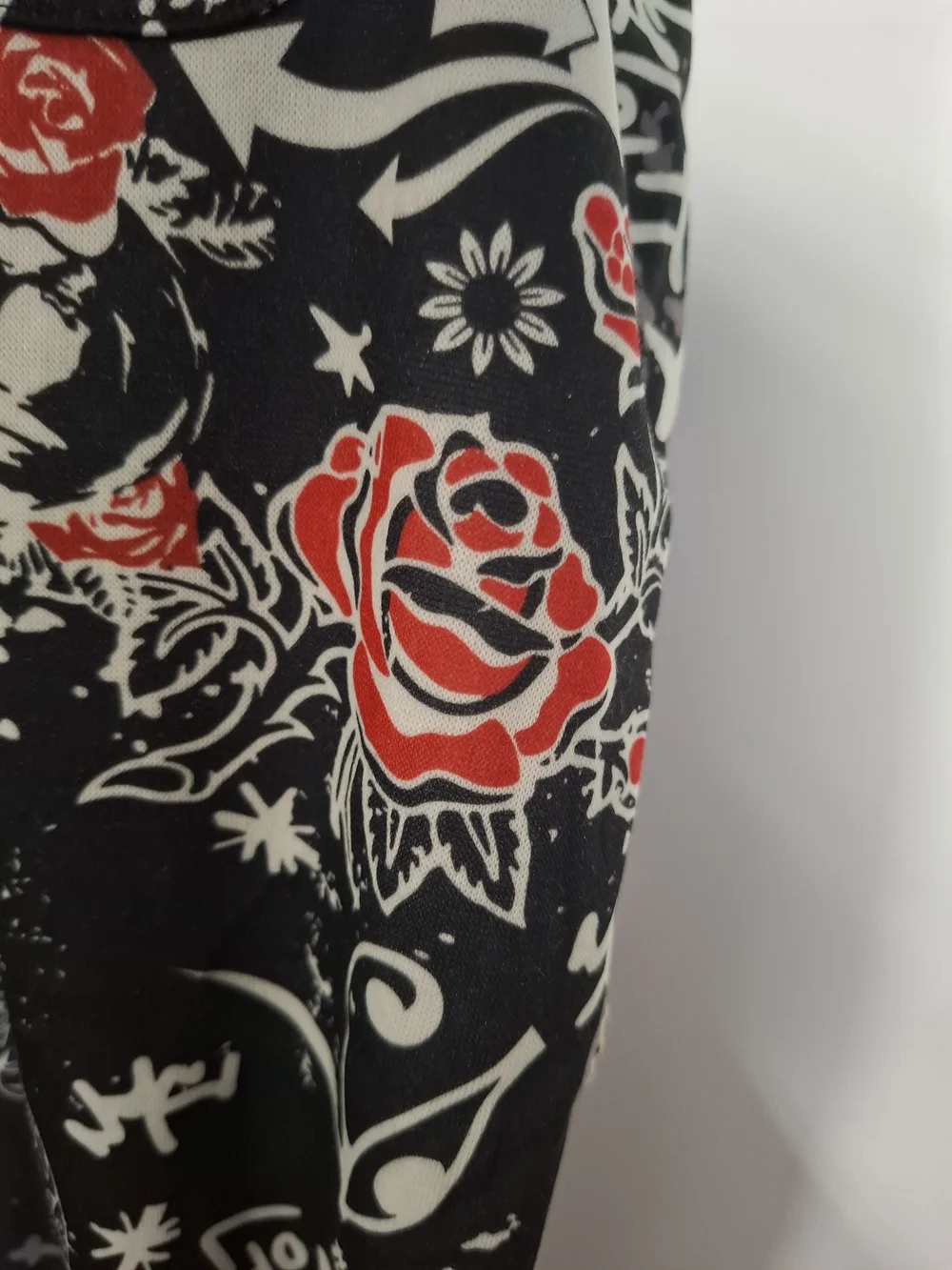 Fresh Kids Black Joggers with Red Rose Graphic